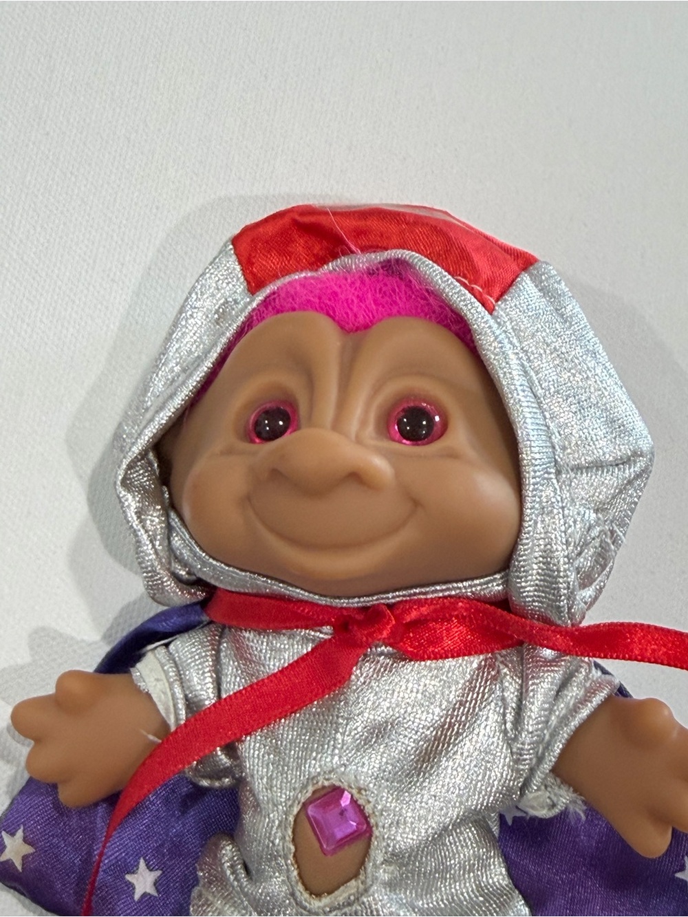 Pink-Haired Troll Doll in Silver Space Outfit - Kids Toy